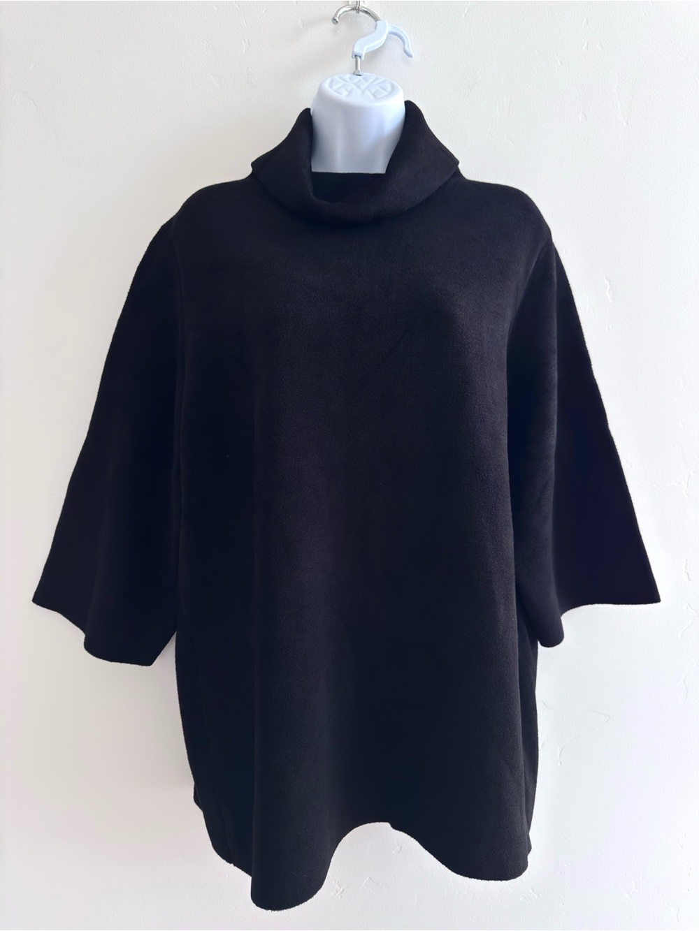 COS NWT Chenille-Knit Funnel-Neck Sweater Black 3/4 Sleeve Size M Minimalist